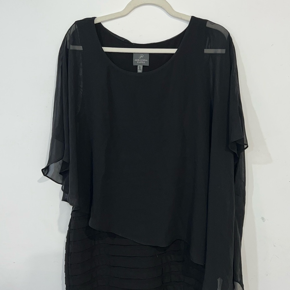 Adrianna Papell Black Tiered Bolero Dress Size 12 - Picture 4 of 11